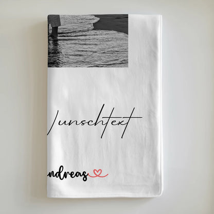 Decke Mit Namen personalisiert für Paare Mit Foto Wunschtext und Black & White