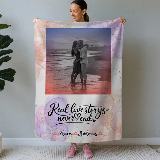 Personalisierte Kuscheldecke Mit Namen - Real Love Stories
