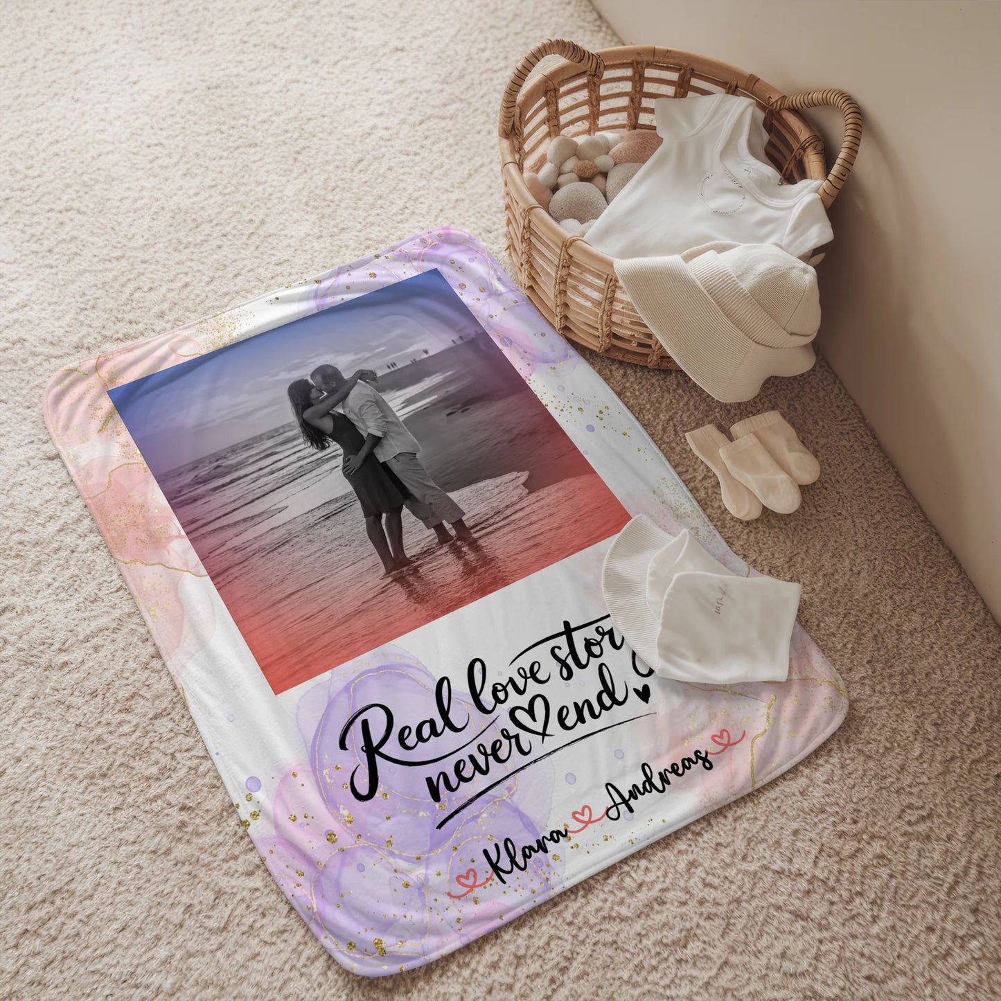 Personalisierte Kuscheldecke Mit Namen - Real Love Stories
