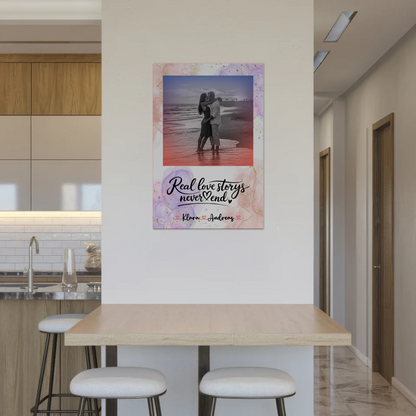 Magnetposter Fotoboard Real Love Stories mit Namen & Foto