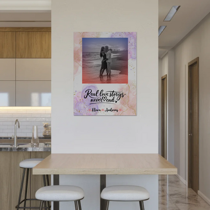 Magnetposter Fotoboard Real Love Stories mit Namen & Foto