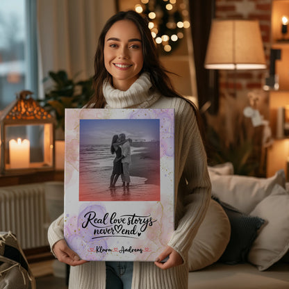Personalisierte Leinwand Paare Real Love Stories mit Foto