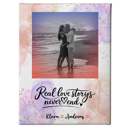 Personalisierte Leinwand Paare Real Love Stories mit Foto