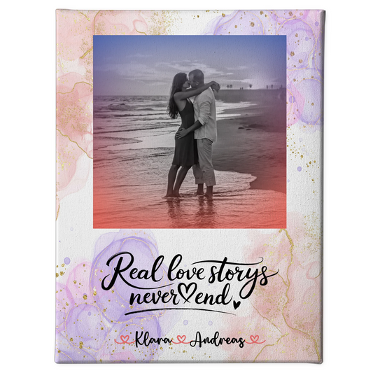 Personalisierte Leinwand Paare Real Love Stories mit Foto