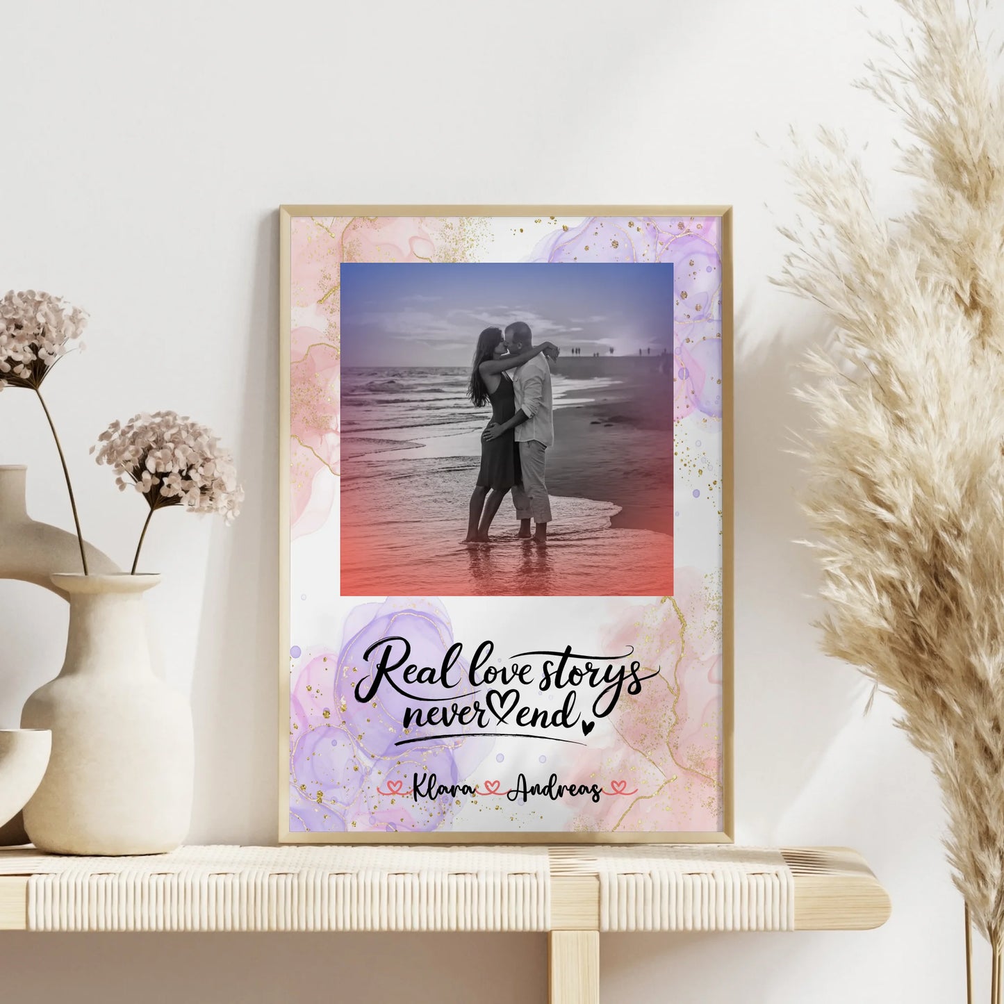 Personalisierte Poster Partner mit Foto, Namen & Spruch