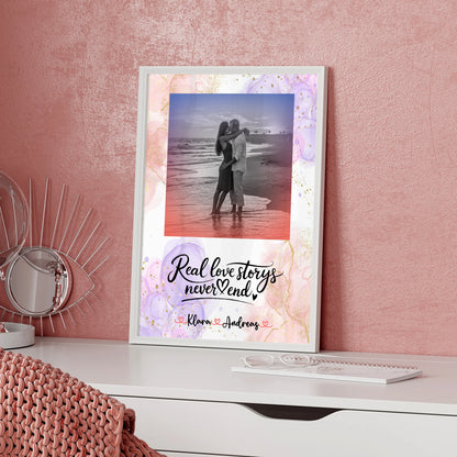 Personalisierte Poster Partner mit Foto, Namen & Spruch