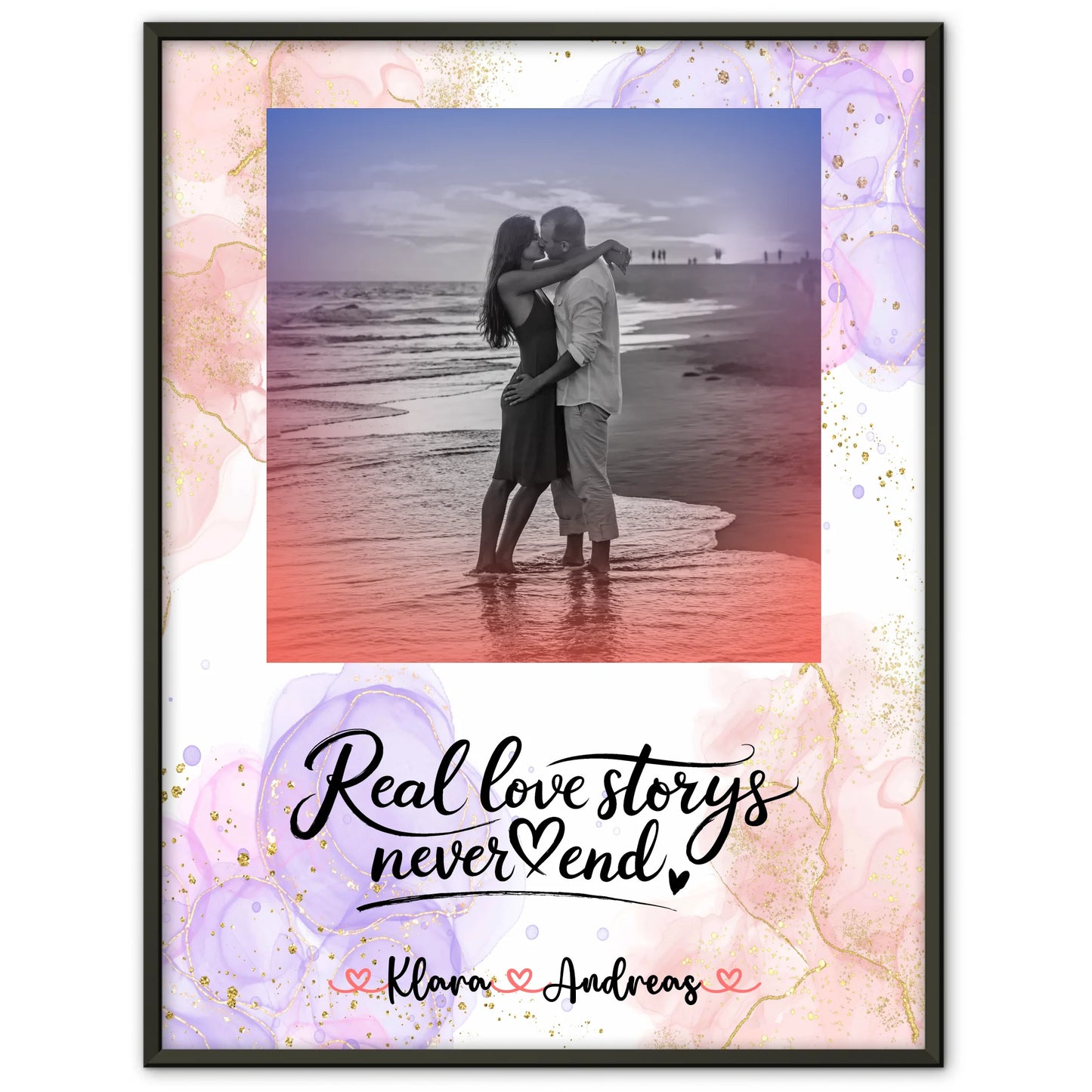 Personalisierte Poster Partner mit Foto, Namen & Spruch