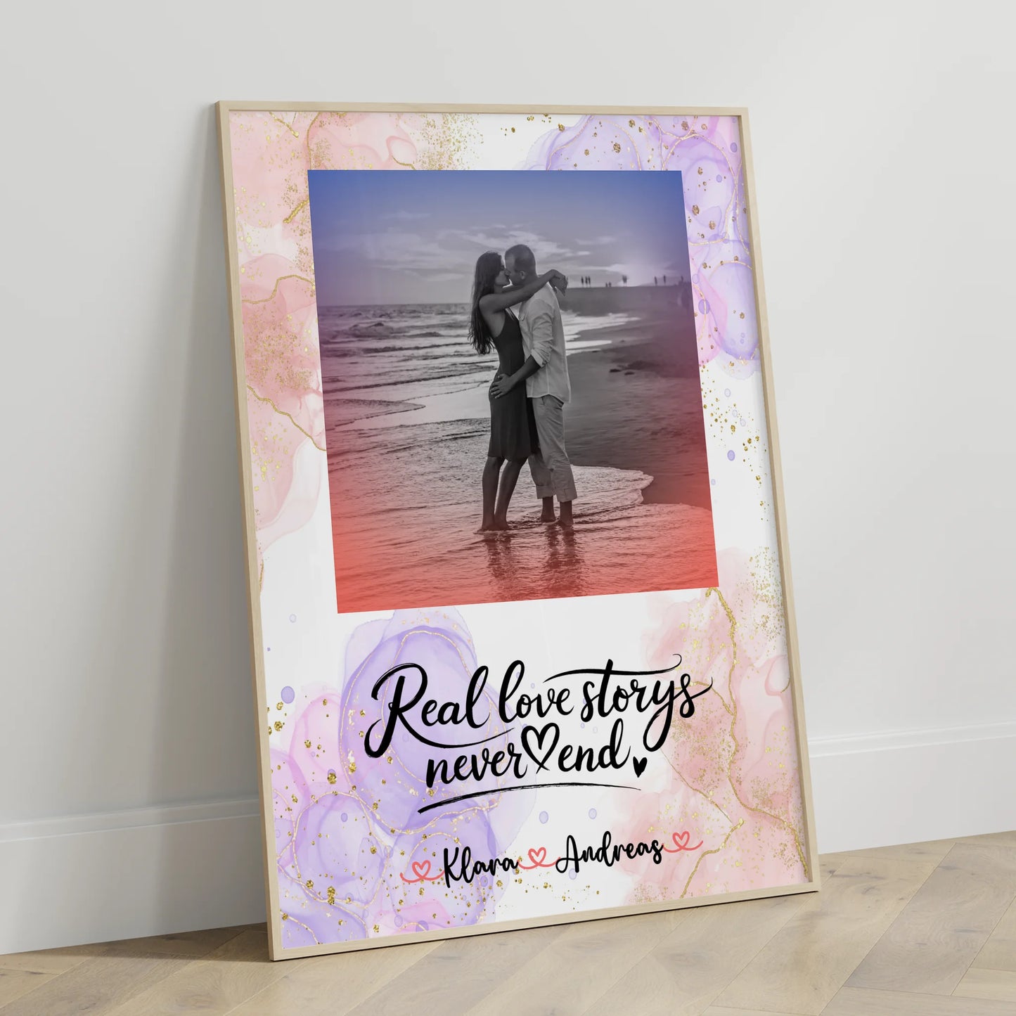 Personalisierte Poster Partner mit Foto, Namen & Spruch