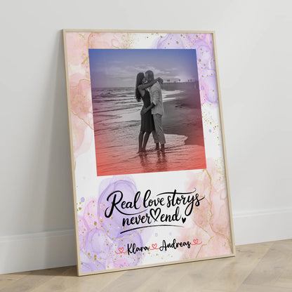 Personalisierte Poster Partner mit Foto, Namen & Spruch