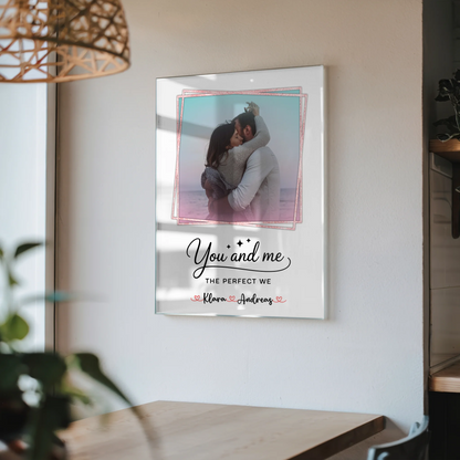 Foto Acrylglas You and me The perfect we personalisierbar mit Foto, Namen & Wunschtext