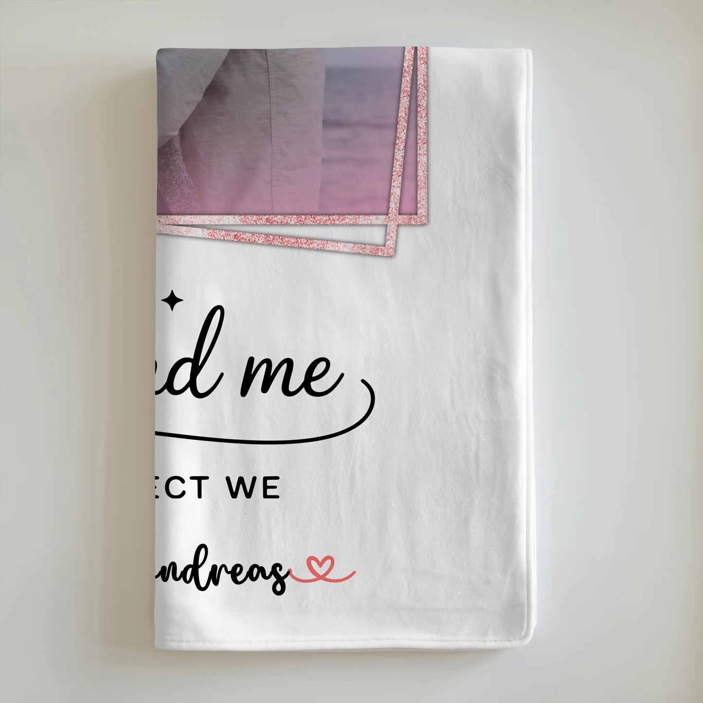 Kuscheldecke Mit Namen mit 1 Foto, Namen & Wunschtext für Paare You and me