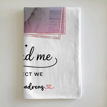 Kuscheldecke Mit Namen mit 1 Foto, Namen & Wunschtext für Paare You and me