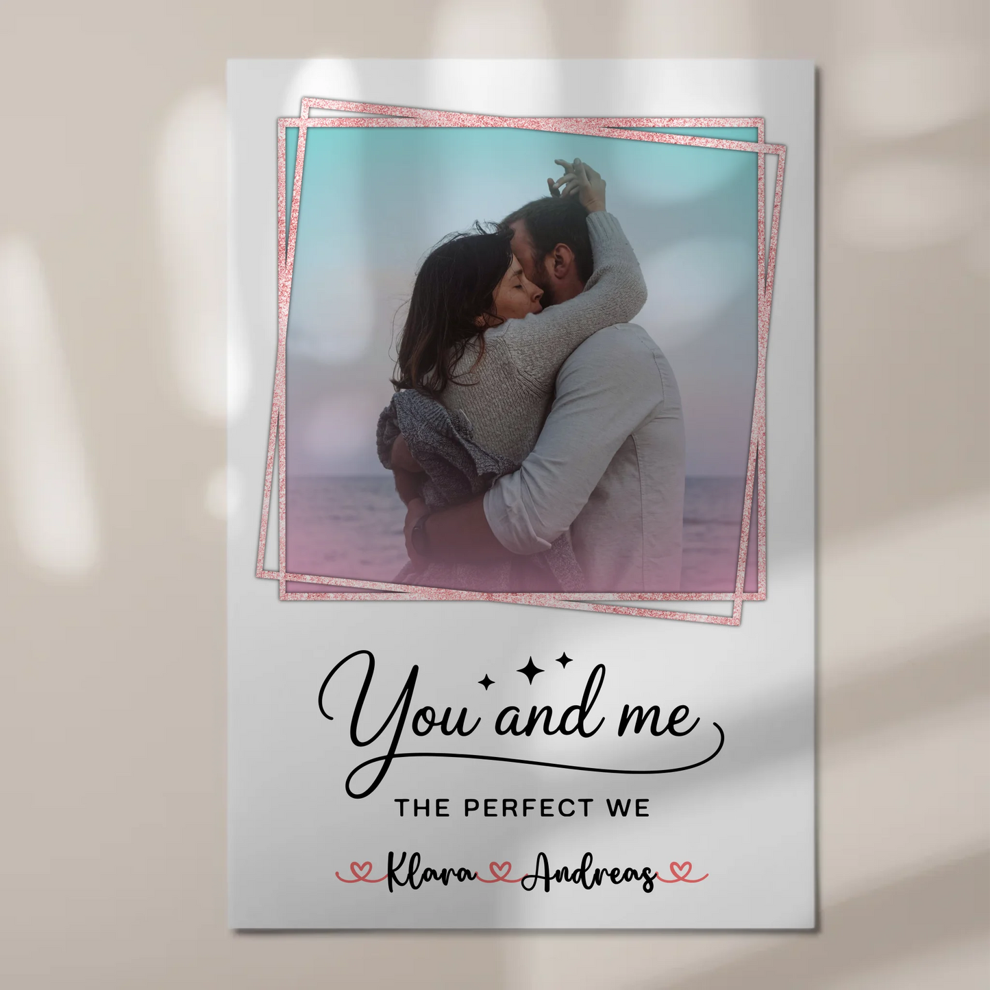 Fotoboard Magnet Poster You and me für Paare Mit Foto & Namen personalisiert