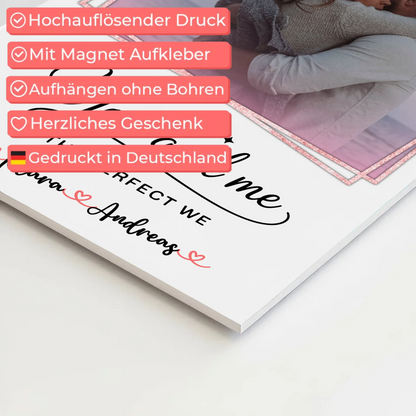Fotoboard Magnet Poster You and me für Paare Mit Foto & Namen personalisiert