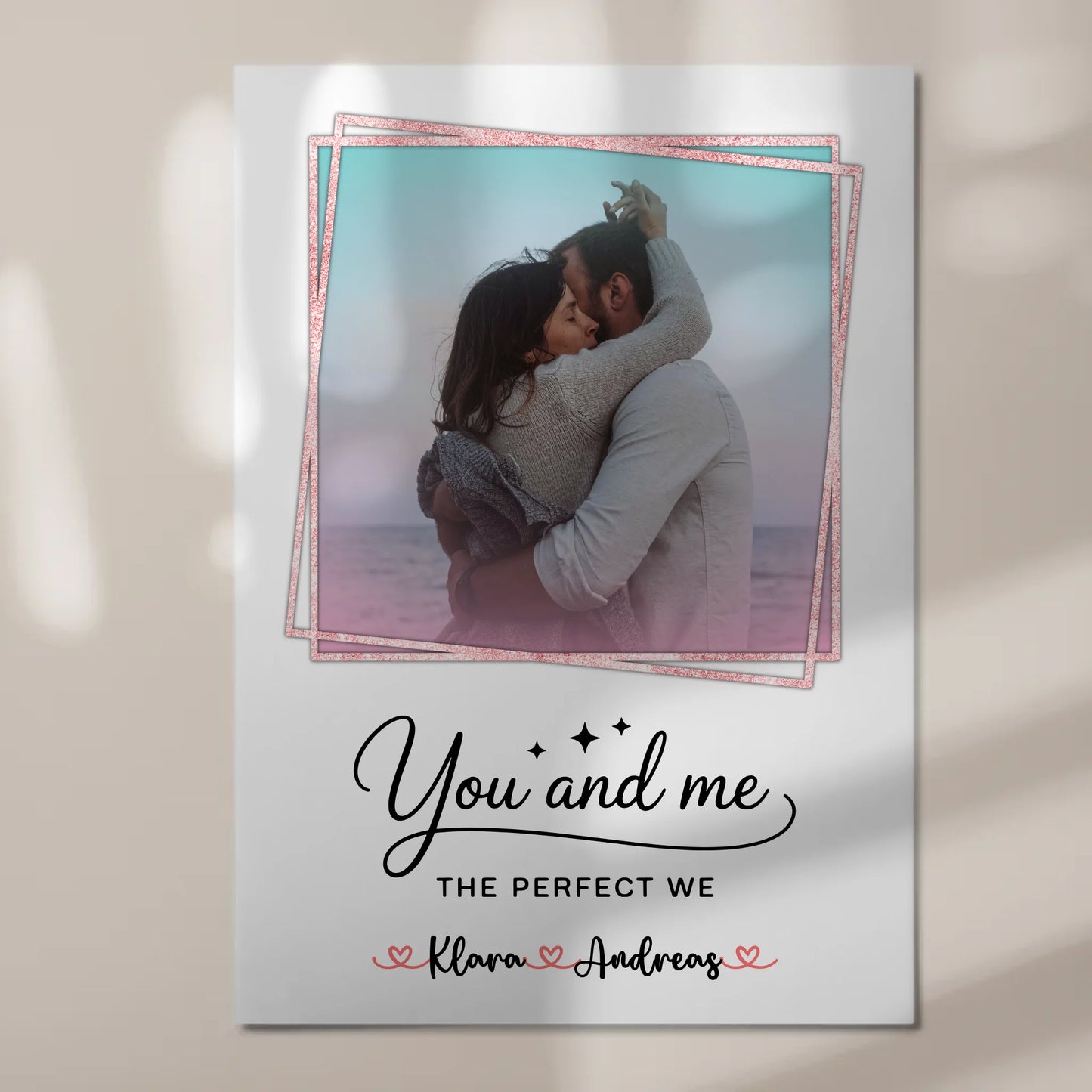 Fotoboard Magnet Poster You and me für Paare Mit Foto & Namen personalisiert