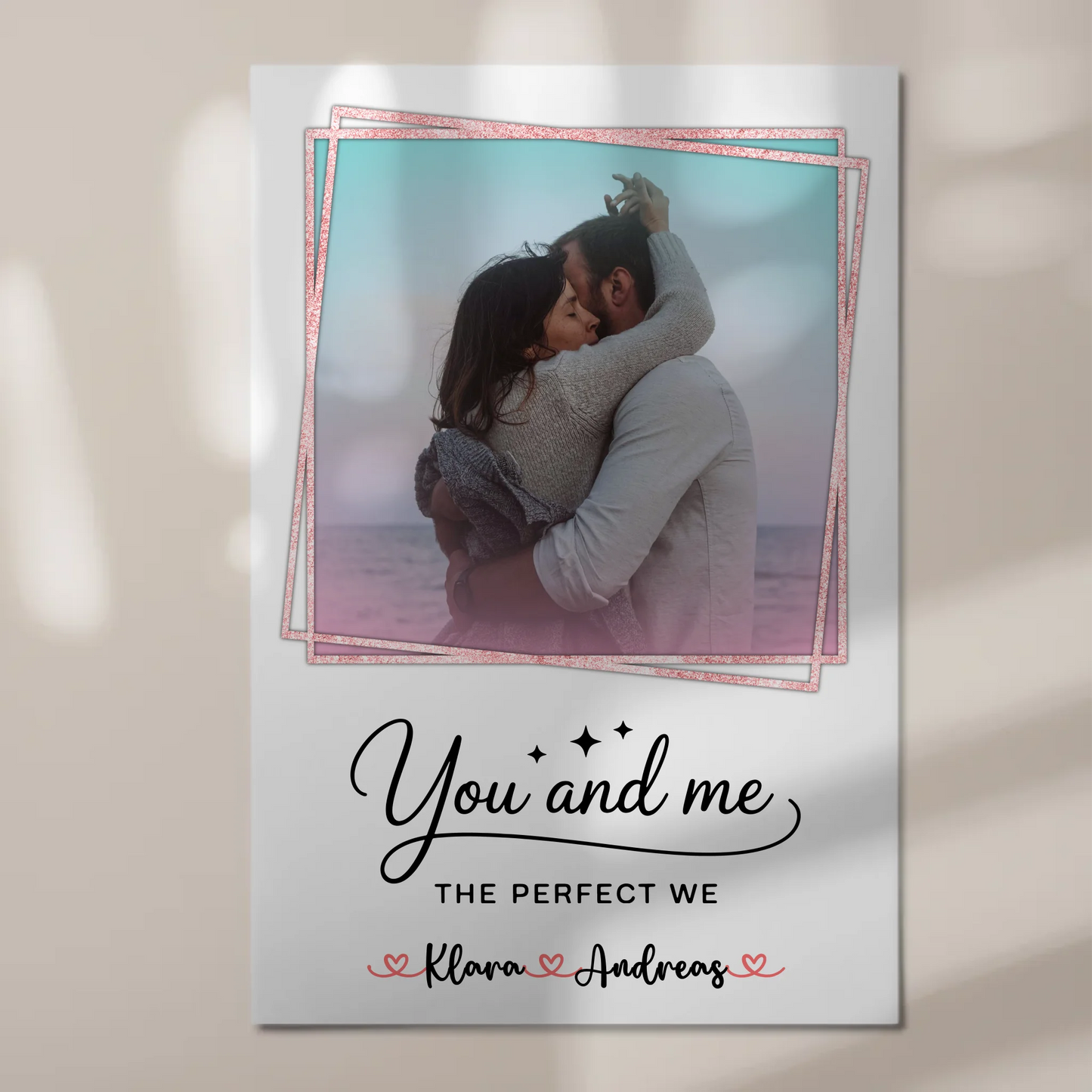 Fotoboard Magnet Poster You and me für Paare Mit Foto & Namen personalisiert