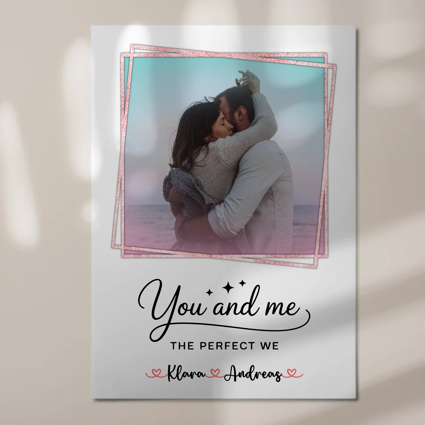 Fotoboard Magnet Poster You and me für Paare Mit Foto & Namen personalisiert