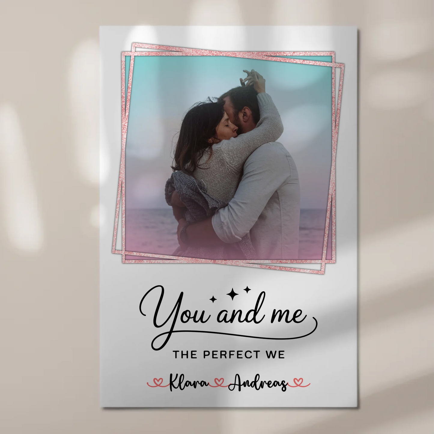 Fotoboard Magnet Poster You and me für Paare Mit Foto & Namen personalisiert