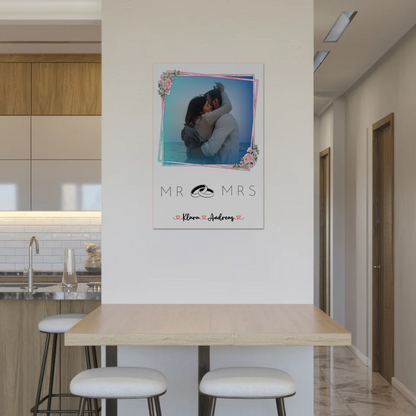 Fotoboard Mr & Mrs Paare 9 Foto & Namen personalisiert mit 1 Foto & Wunschtext