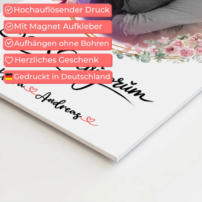 Fotoboard Magnetisch personalisiert Seni Seviyorum Paare 1 Foto Namen & Spruch