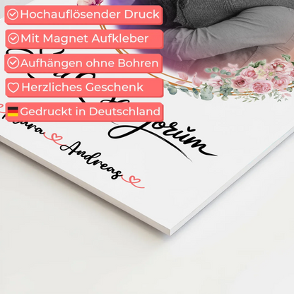 Fotoboard Magnetisch personalisiert Seni Seviyorum Paare 1 Foto Namen & Spruch