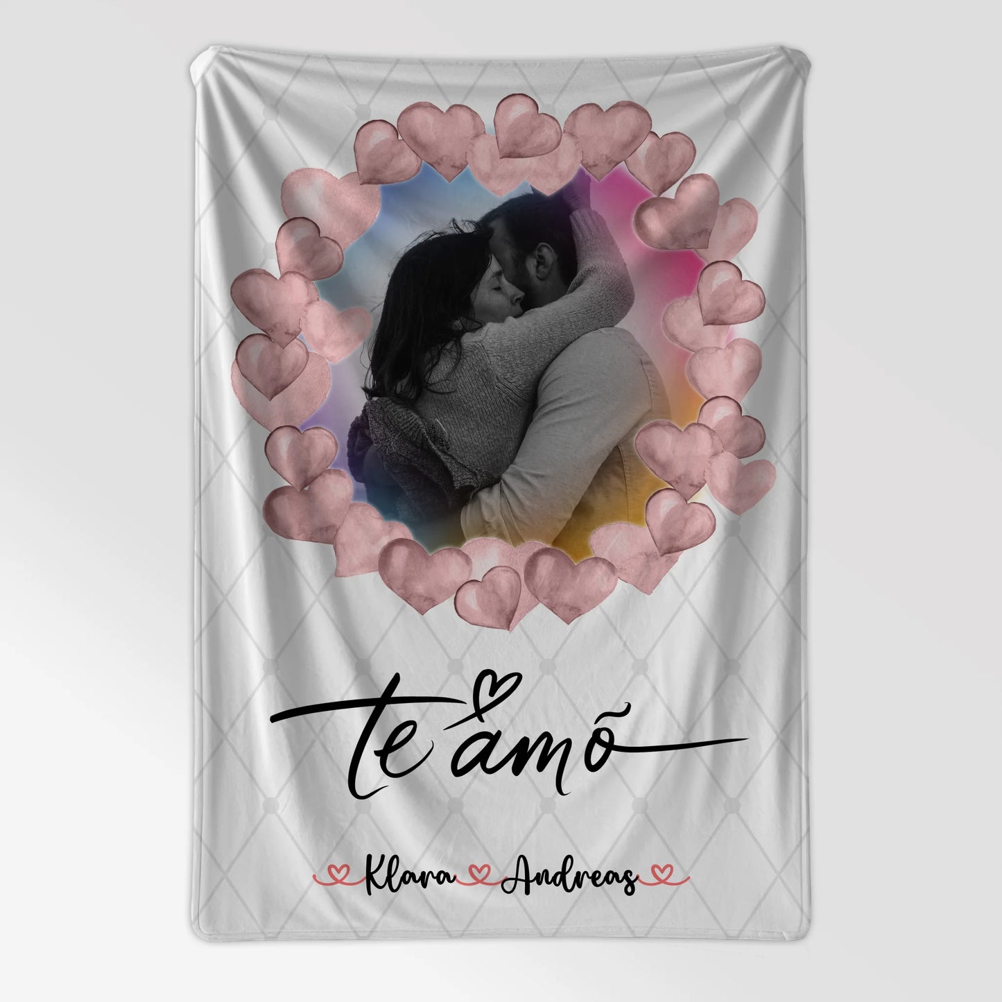 Personalisierte Decke Mit Namen Foto & Namen Paare Black & White t amo