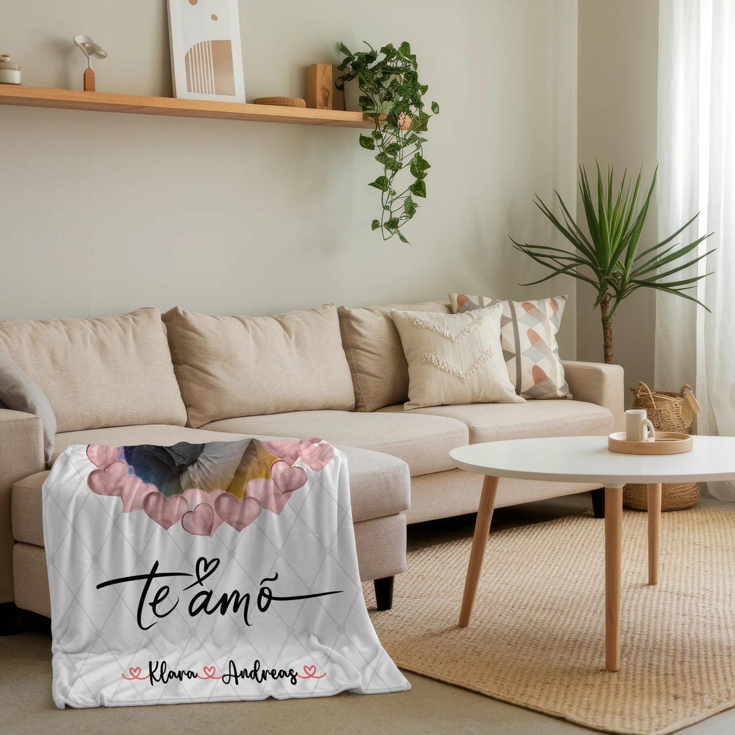 Personalisierte Decke Mit Namen Foto & Namen Paare Black & White t amo