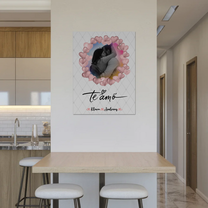 Magnetisches Fotoboard Wandbild Paare Foto & Namen 1 Foto Spruch t amo