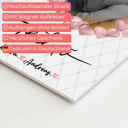 Magnetisches Fotoboard Wandbild Paare Foto & Namen 1 Foto Spruch t amo