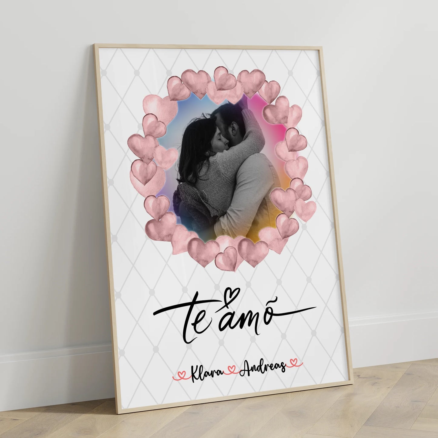 Poster Personalisiert Liebe Paare Foto & Namen Black & White