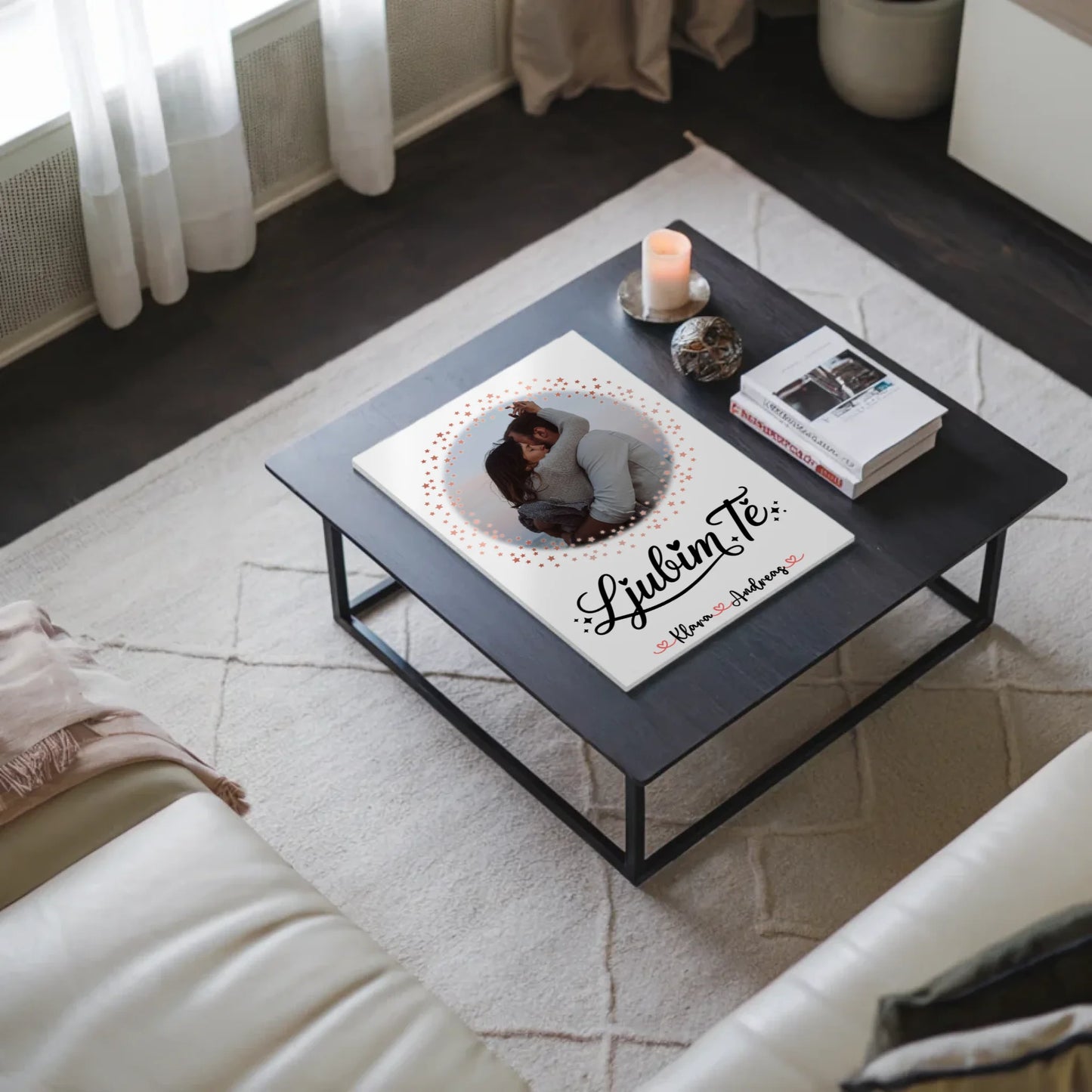 Magnetposter Fotoboard für Paare Ljubim te Mit Foto Namen & Eigener Spruch personalisiert