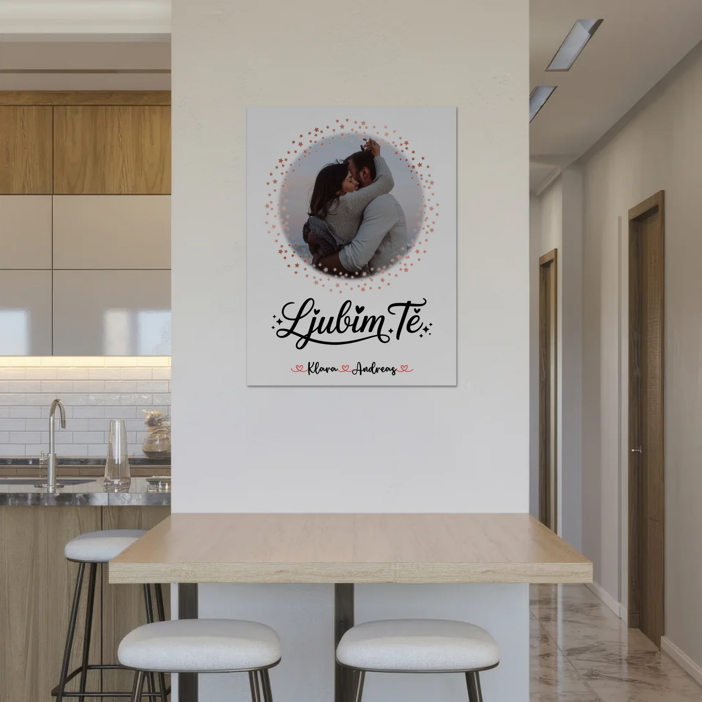 Magnetposter Fotoboard für Paare Ljubim te Mit Foto Namen & Eigener Spruch personalisiert