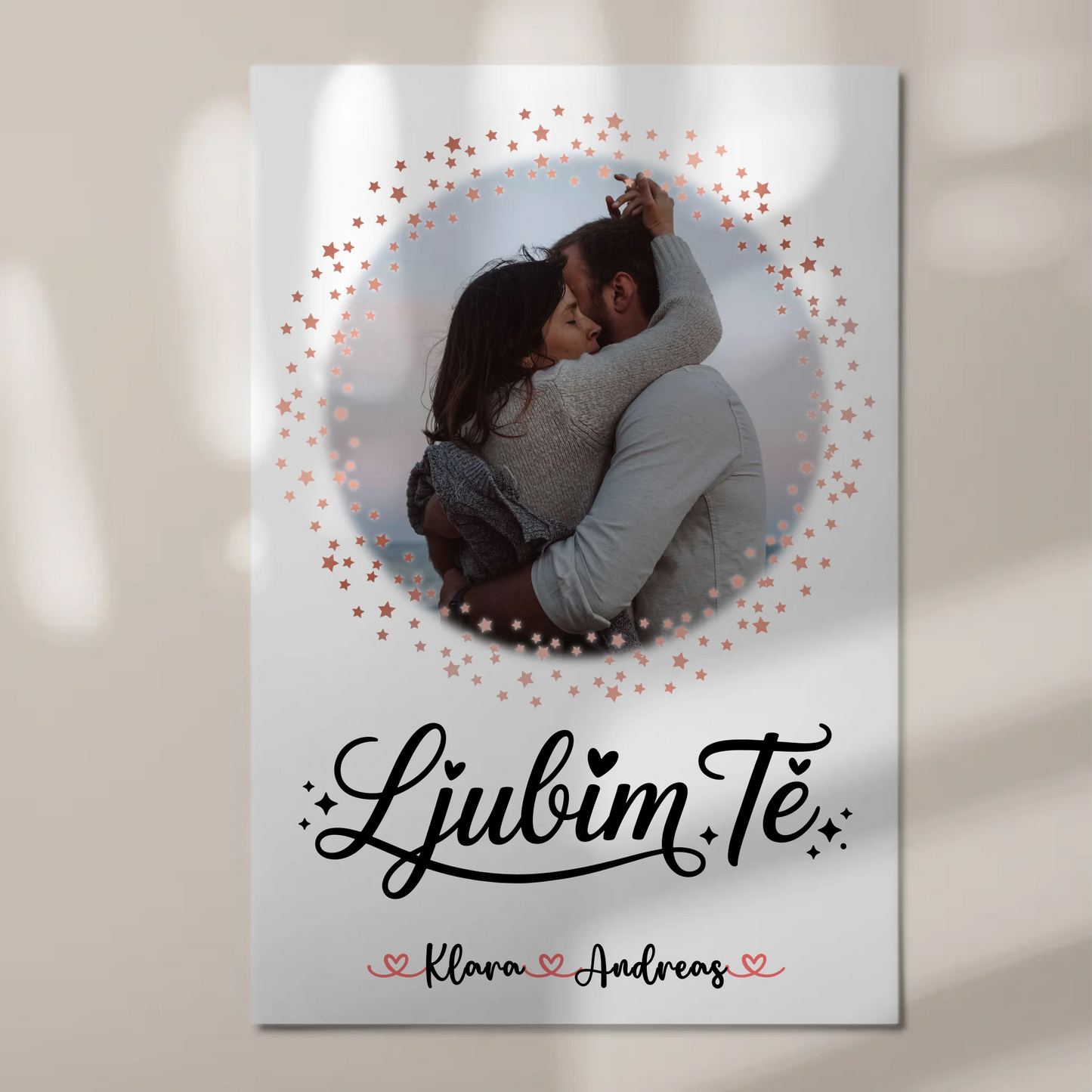 Magnetposter Fotoboard für Paare Ljubim te Mit Foto Namen & Eigener Spruch personalisiert