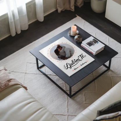 Magnetposter Fotoboard für Paare Ljubim te Mit Foto Namen & Eigener Spruch personalisiert