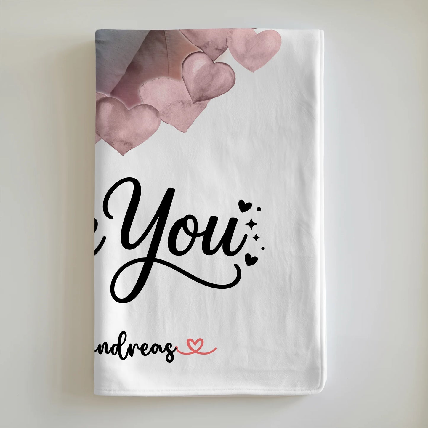 Personalisierte Kuscheldecke Mit Namen I Love You Paare 1 Foto, Hintergrund & Wunschtext