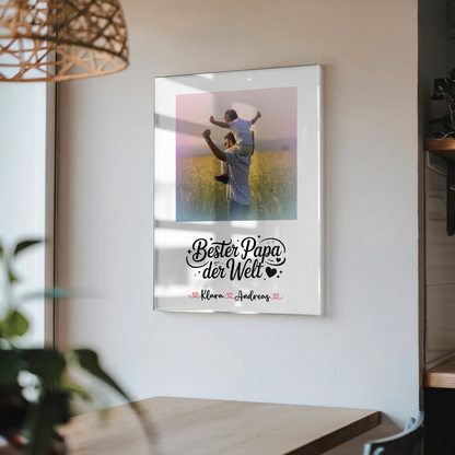Acrylglas Fotocollage Großes Bild Aus Vielen Kleinen Papa Mit Foto
