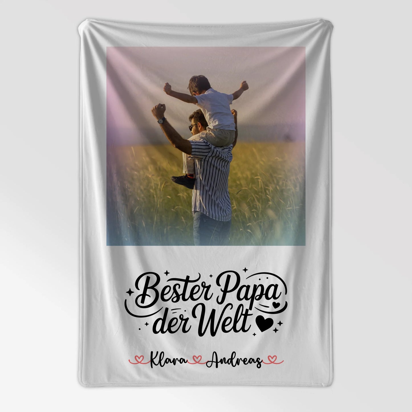 Personalisierte Kuscheldecke Mit Namen Papa Mit Foto & Wunschtext