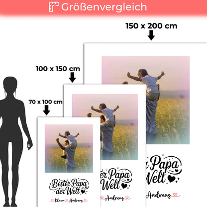 Personalisierte Kuscheldecke Mit Namen Papa Mit Foto & Wunschtext