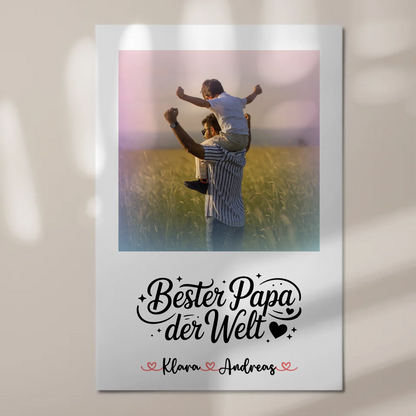 Poster Magnetisch Bester Papa Der Welt Mit Foto Namen & Wunschtext