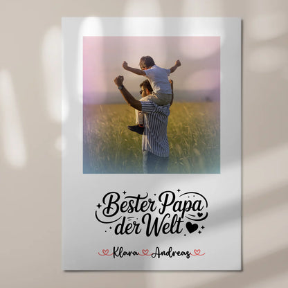 Poster Magnetisch Bester Papa Der Welt Mit Foto Namen & Wunschtext