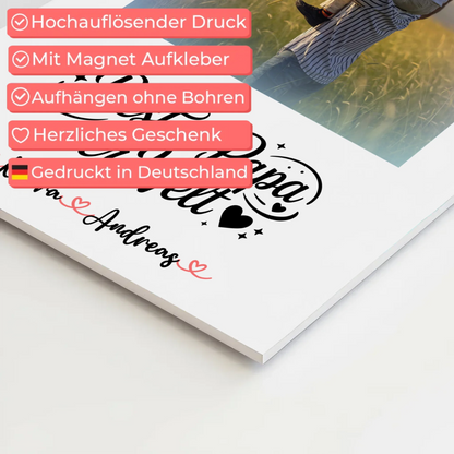 Poster Magnetisch Bester Papa Der Welt Mit Foto Namen & Wunschtext