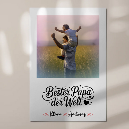 Poster Magnetisch Bester Papa Der Welt Mit Foto Namen & Wunschtext