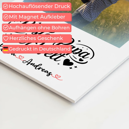 Poster Magnetisch Bester Papa Der Welt Mit Foto Namen & Wunschtext