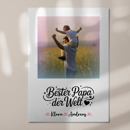Poster Magnetisch Bester Papa Der Welt Mit Foto Namen & Wunschtext