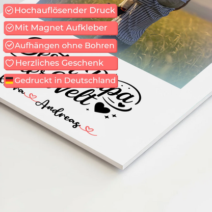 Poster Magnetisch Bester Papa Der Welt Mit Foto Namen & Wunschtext
