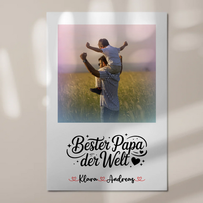 Poster Magnetisch Bester Papa Der Welt Mit Foto Namen & Wunschtext