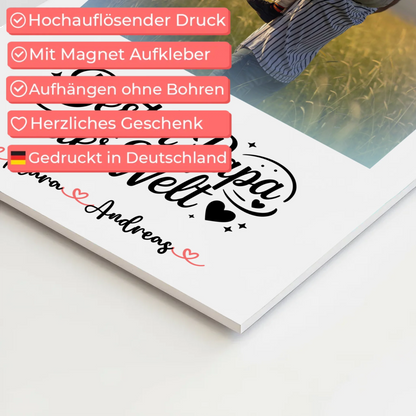 Poster Magnetisch Bester Papa Der Welt Mit Foto Namen & Wunschtext