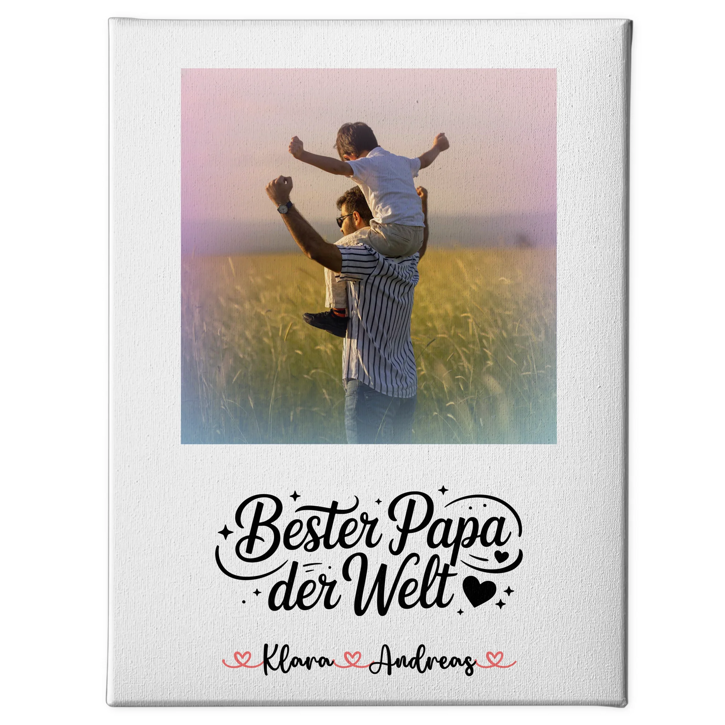 Leinwand Collagen Erstellen Bester Papa Der Welt mit Foto Namen & Spruch