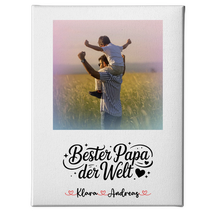 Leinwand Collagen Erstellen Bester Papa Der Welt mit Foto Namen & Spruch