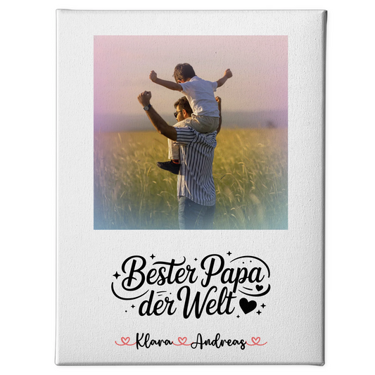 Leinwand Collagen Erstellen Bester Papa Der Welt mit Foto Namen & Spruch